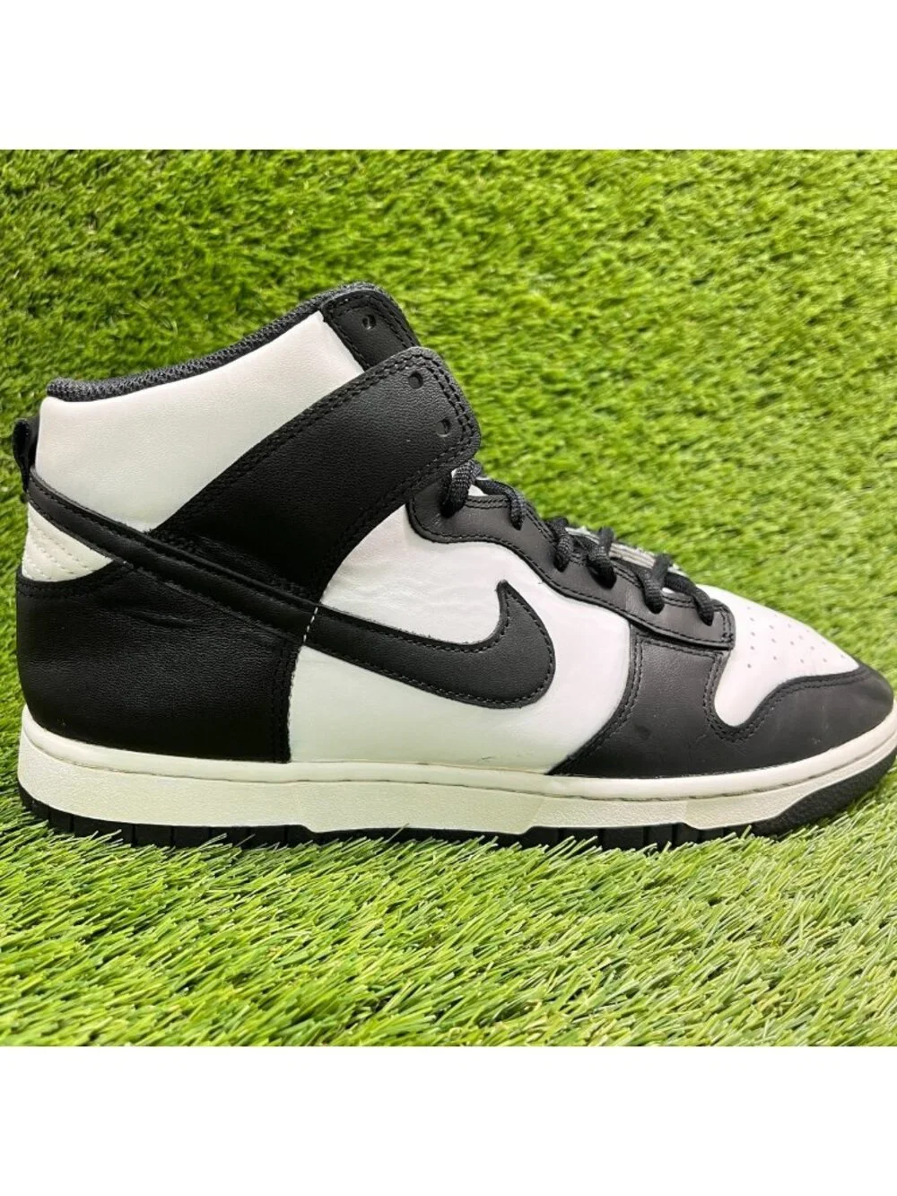 Nike Dunk High Retro Mens Size 11.5 Black White Athletic Leather Shoes Sneakers